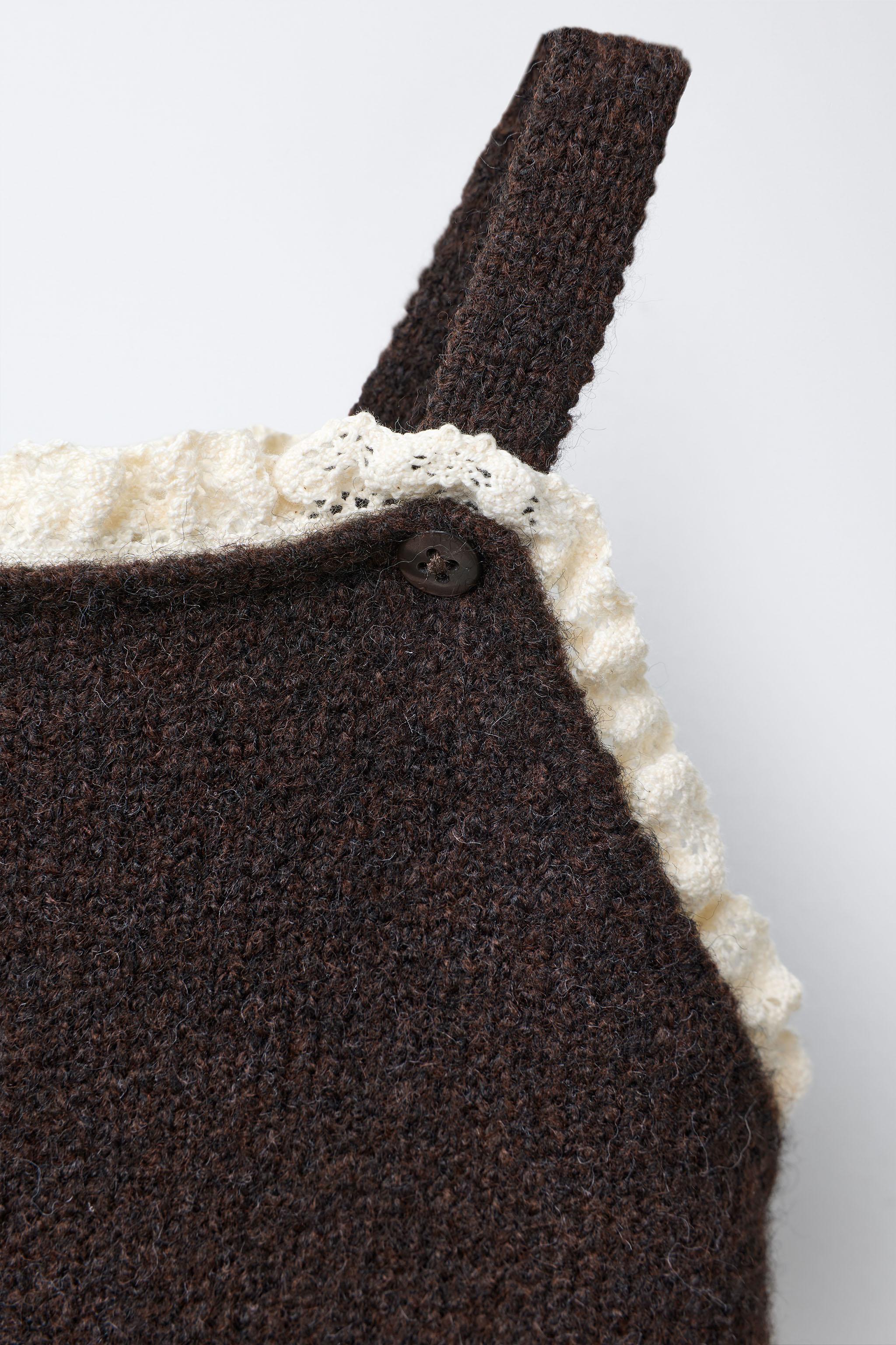 LACE KNIT ROMPER WITH WOOL